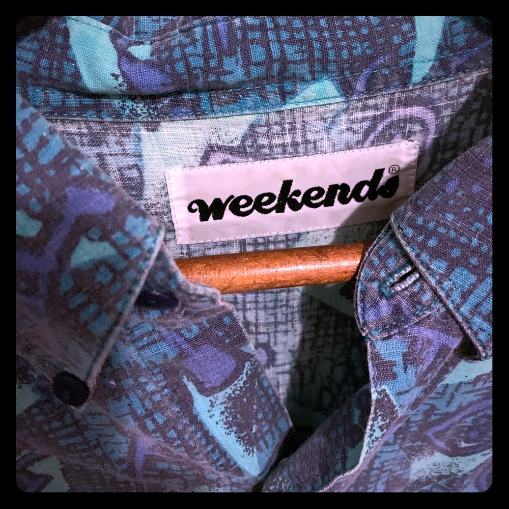 Vintage Pattern Button Down Shirt - image 1